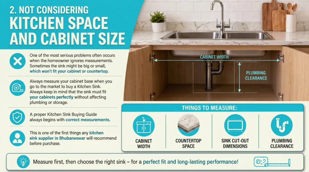 Not Considering Kitchen Space and Cabinet Size