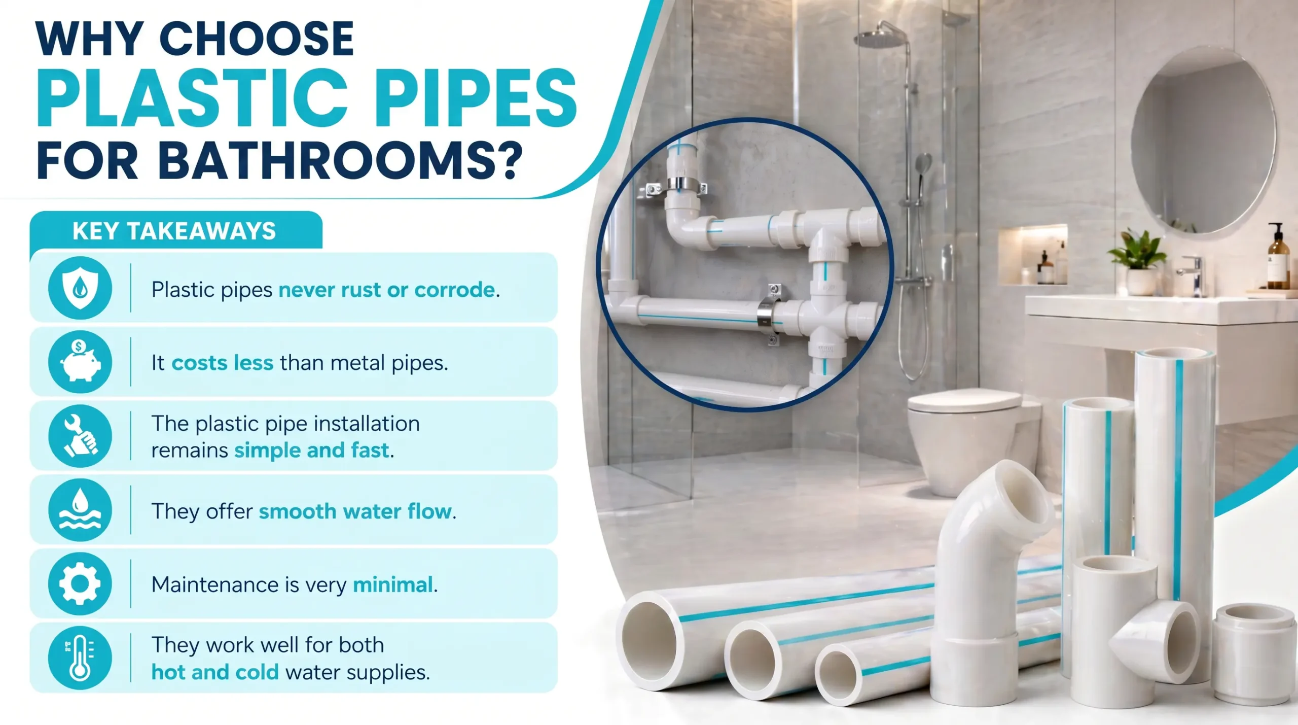 Plastic Pipes for Bathrooms 