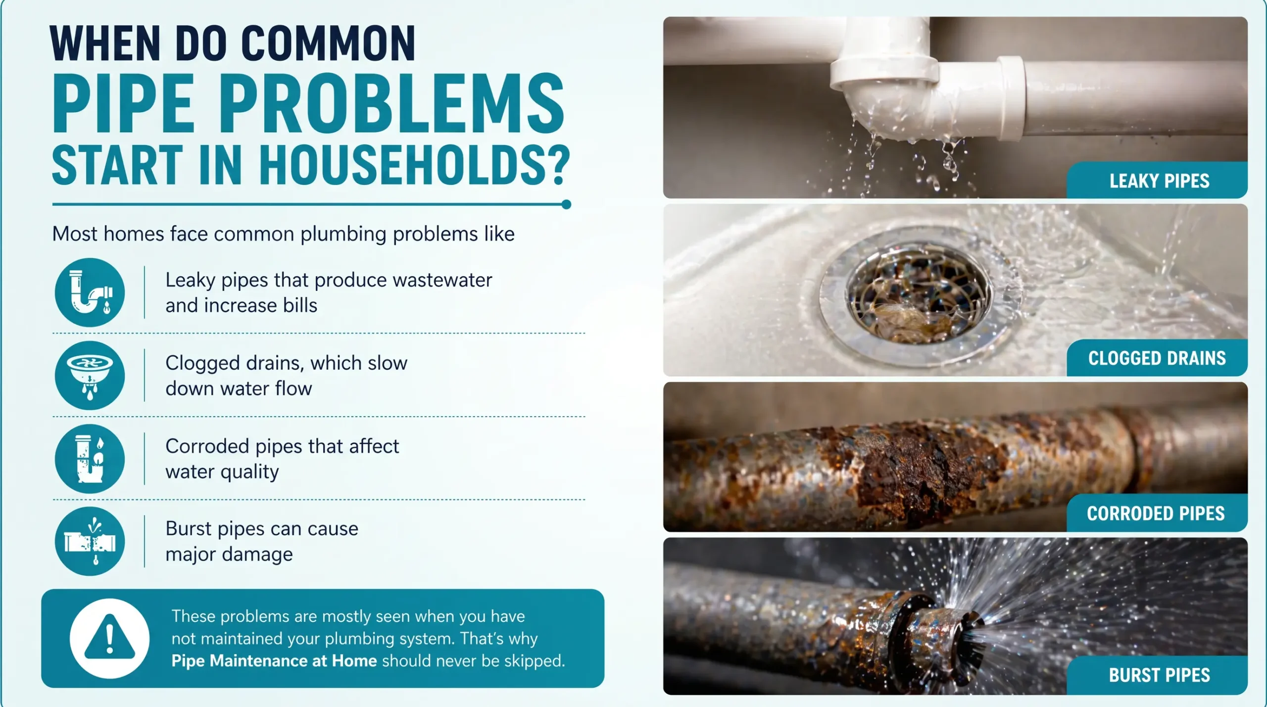 When Do Common Pipe Problems Start in Households?