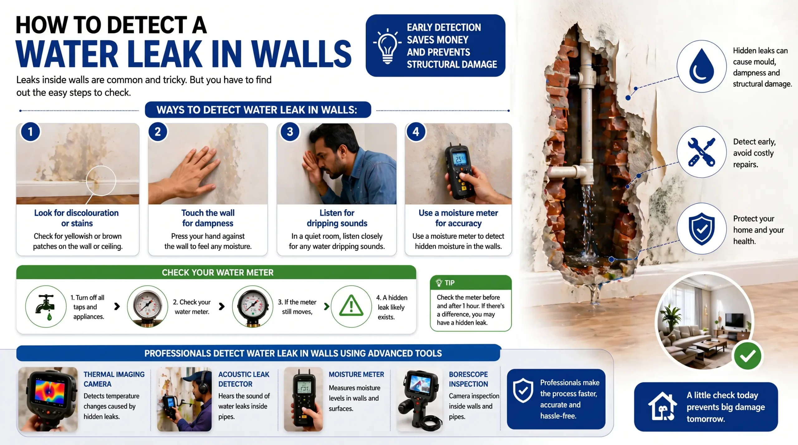How to Detect a Water Leak in Walls