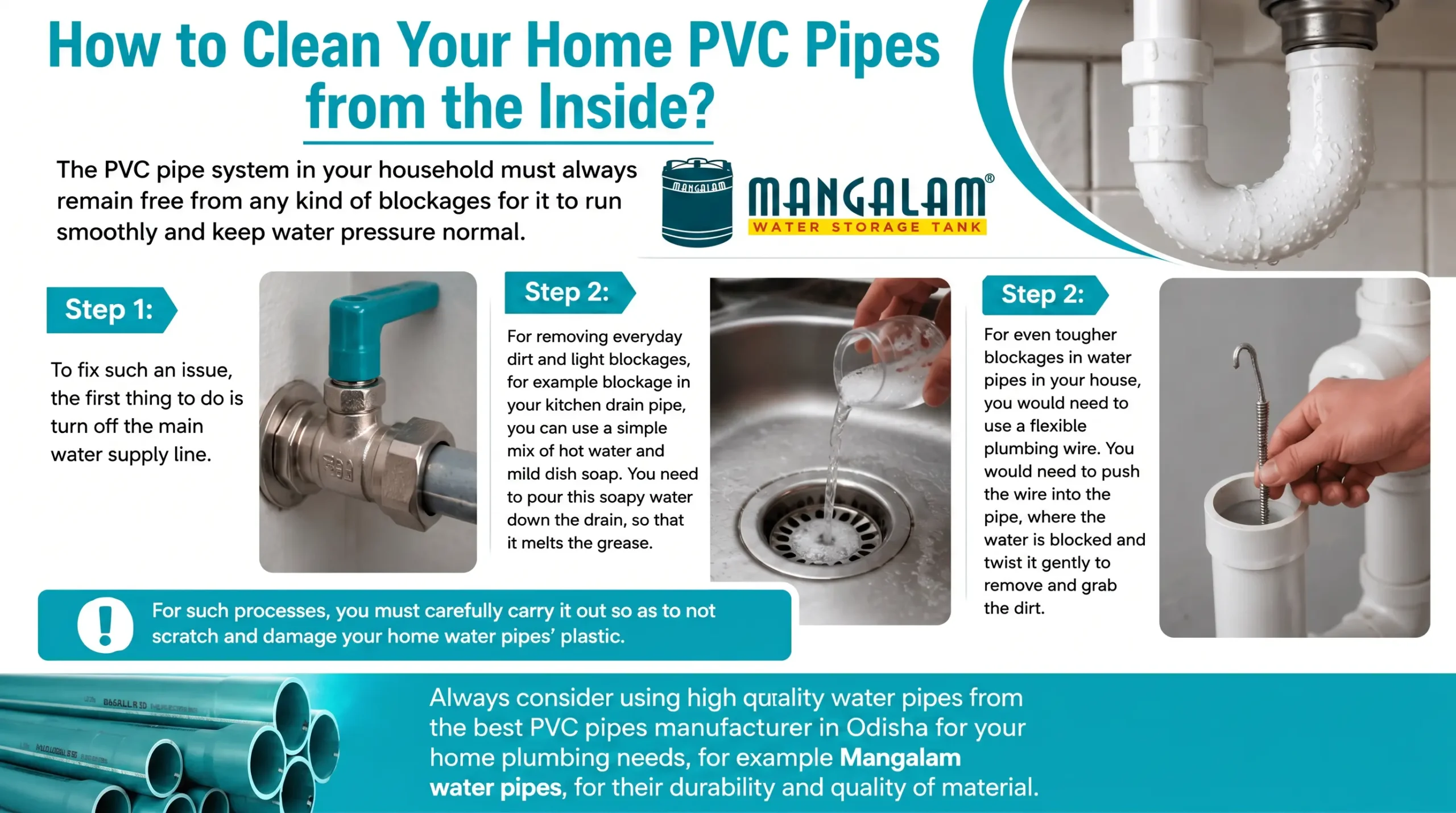 How to clean your home PVC pipes from the inside?