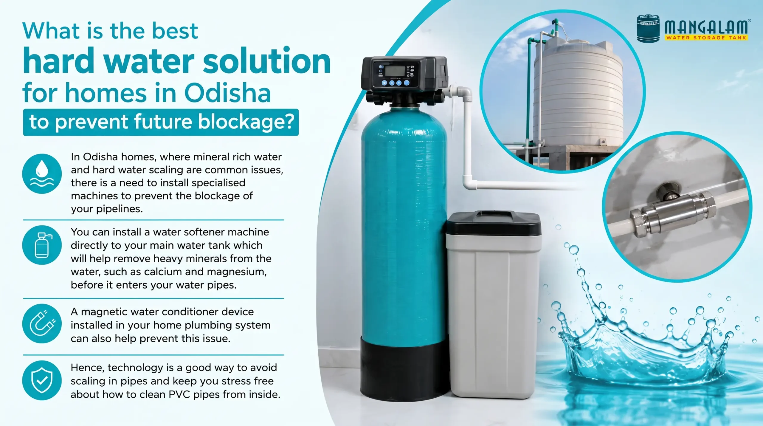 What is the best hard water solution for homes in Odisha to prevent future blockage?