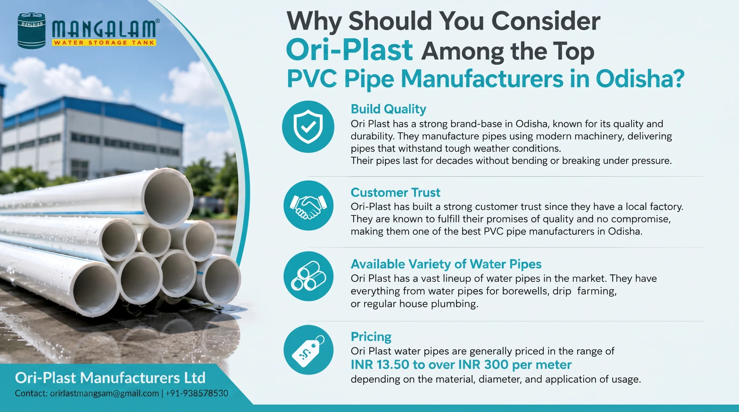 Why Should You Consider Ori-Plast Among the Top PVC Pipe Manufacturers in Odisha?